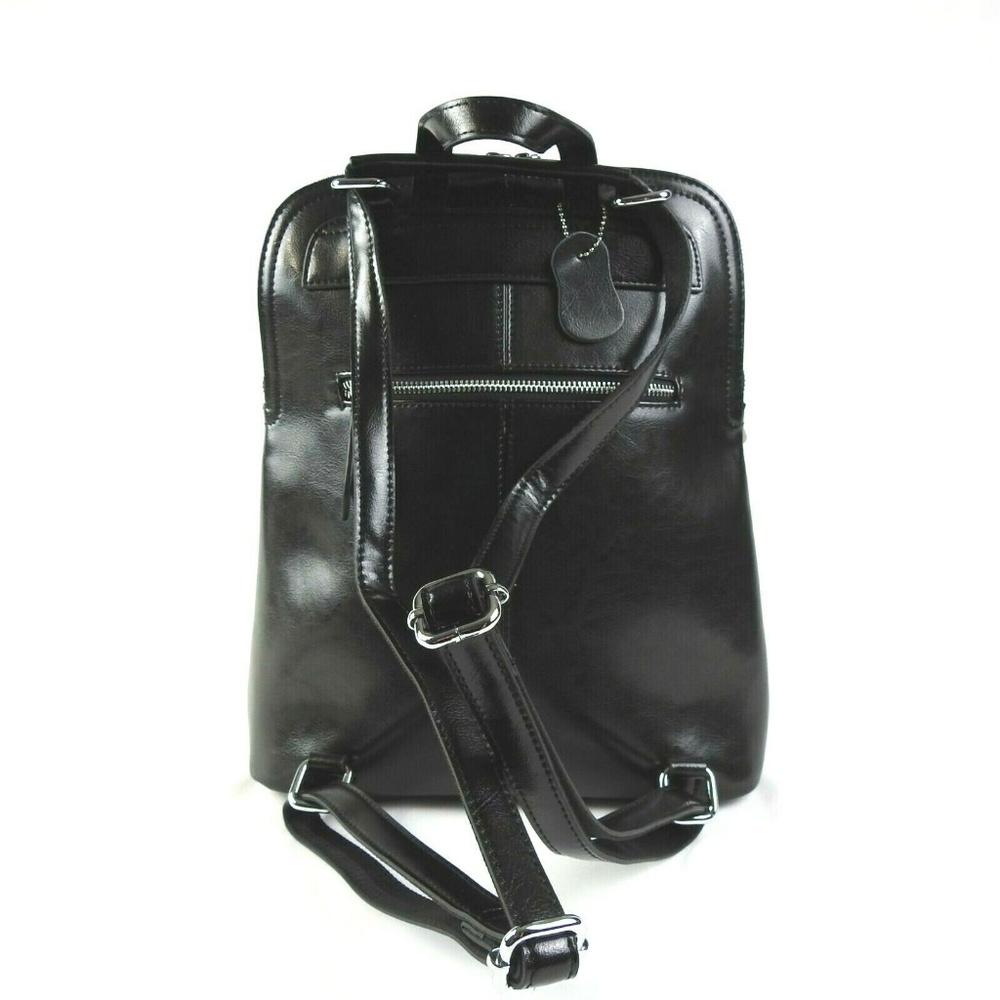 Heshe Leather Backpack Casual Daypack - Picture 2 of 8